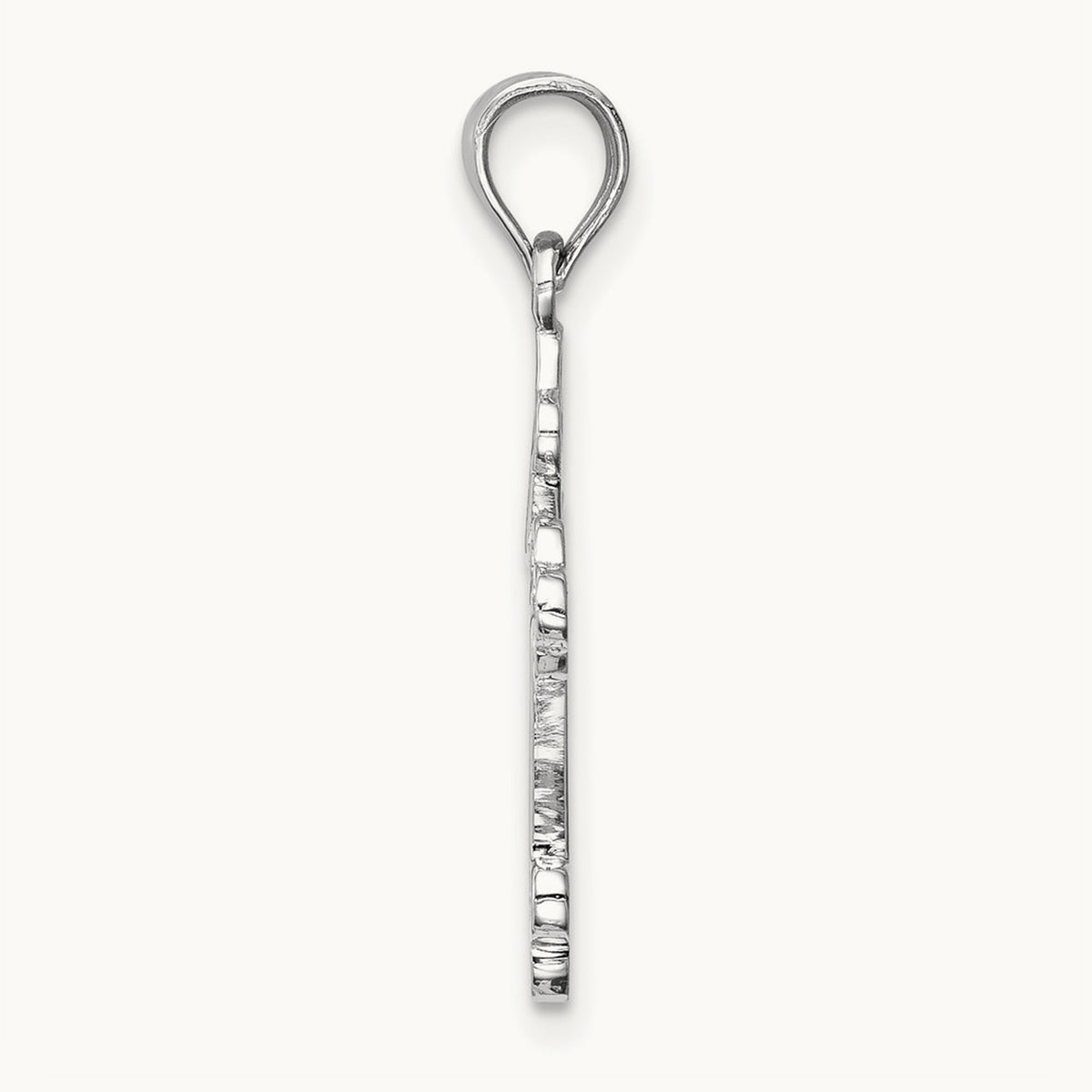 Polished Cross Pendant, 14K White