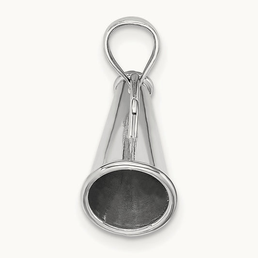 3-D Megaphone Charm, 14K White Gold