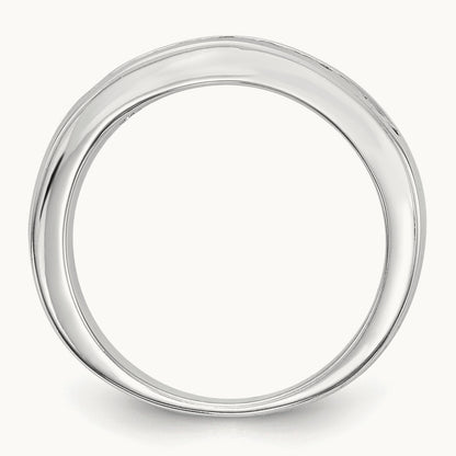 7-Stone Diamond Channel Band, 14K White Gold