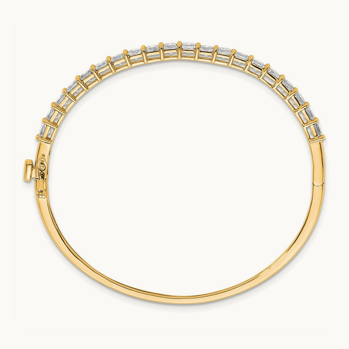 Hinged Bangle, 3.50 ct tw Lab-Grown Diamond — 14K Yellow Gold