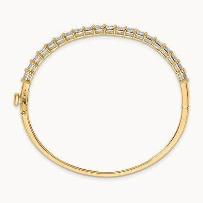 Hinged Bangle, 3.50 ct tw Lab-Grown Diamond — 14K Yellow Gold