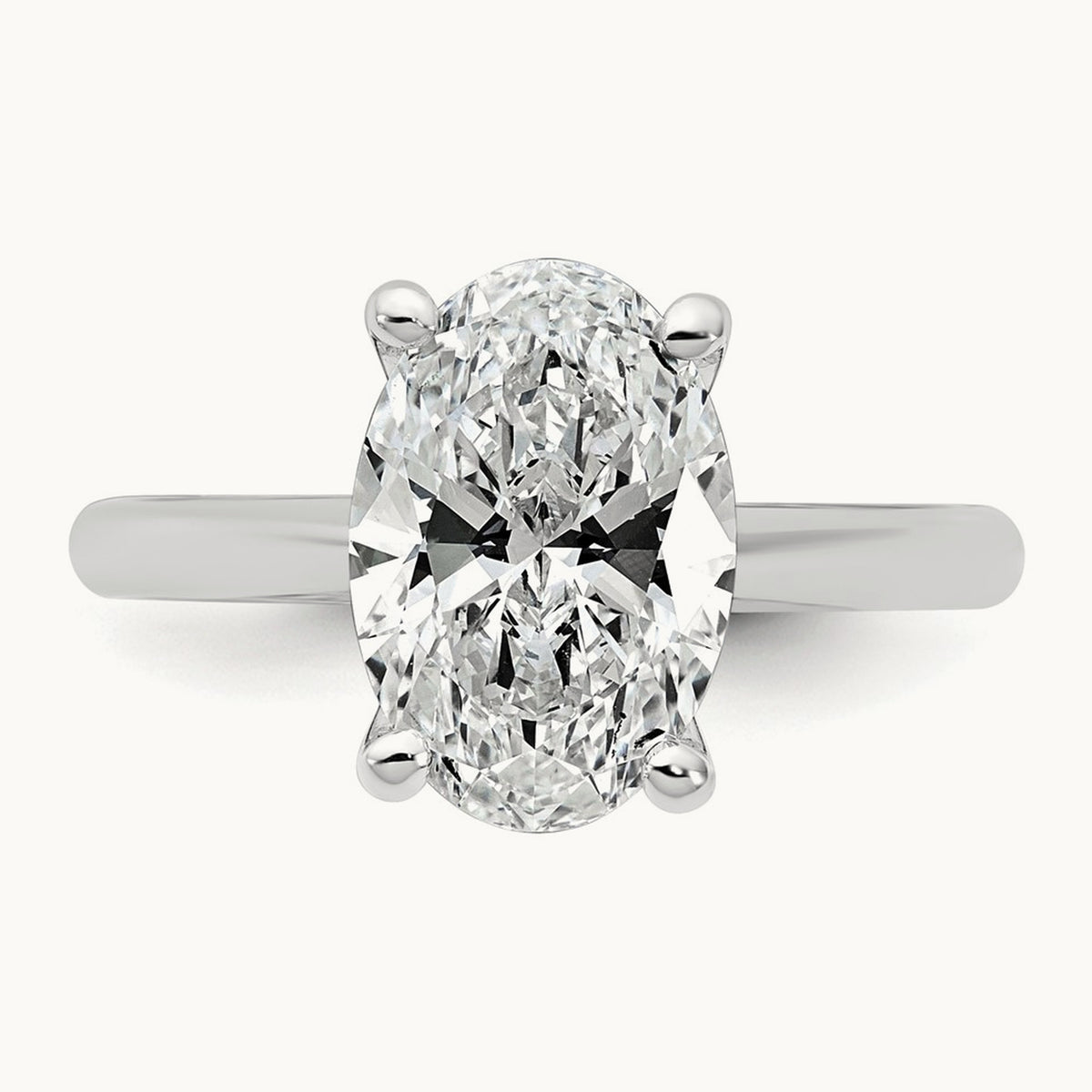 Oval 8X Ring, 3.00 ct tw Lab-Grown Diamond — 14K White Gold