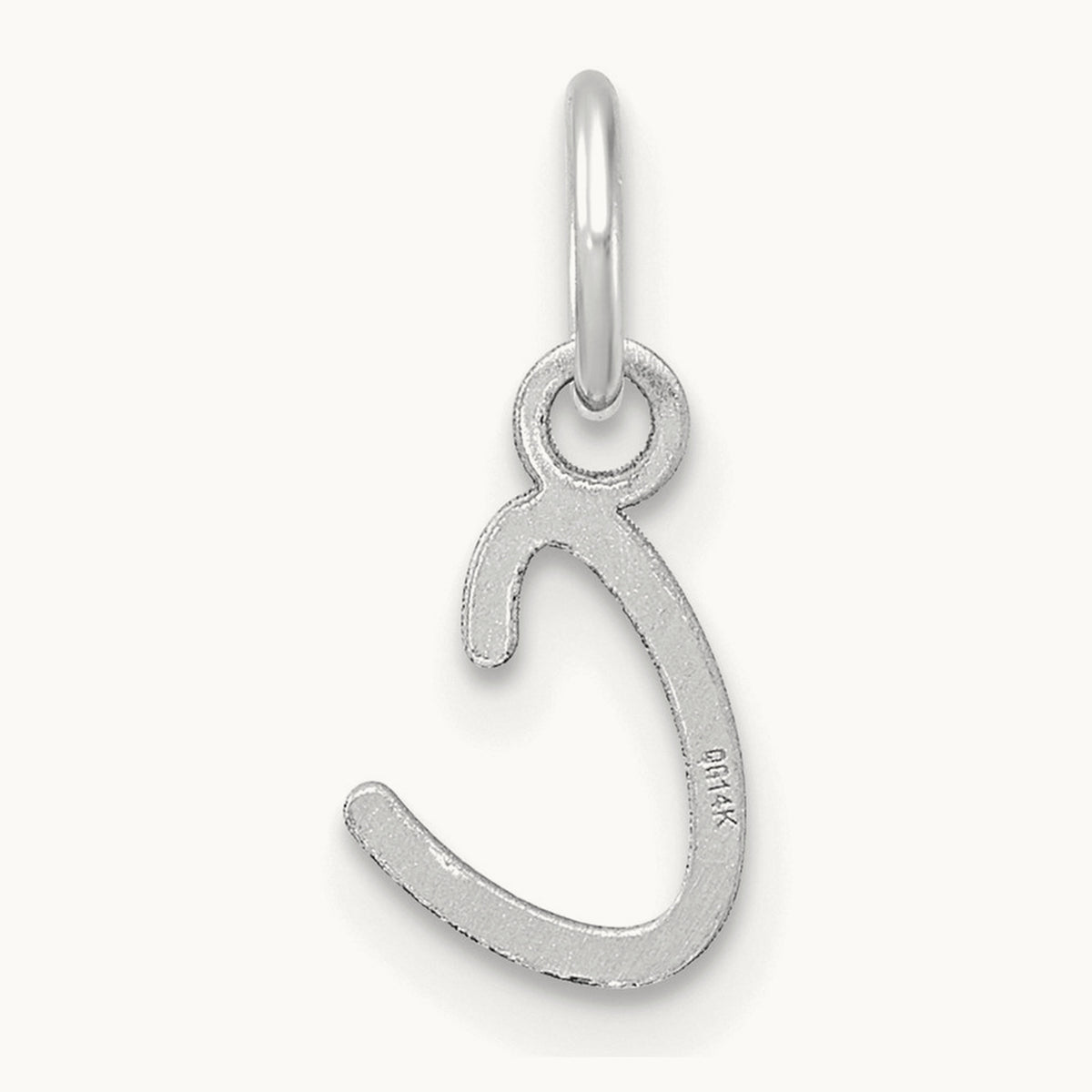 Uppercase Initial Charm — 14K White Gold, C