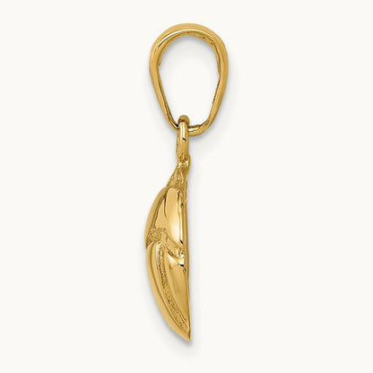 Solid Polished Open Back Volleyball Charm, 14K