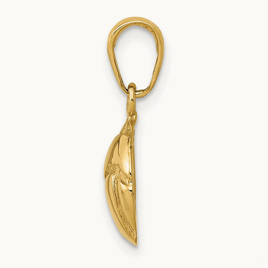 Solid Polished Open Back Volleyball Charm, 14K