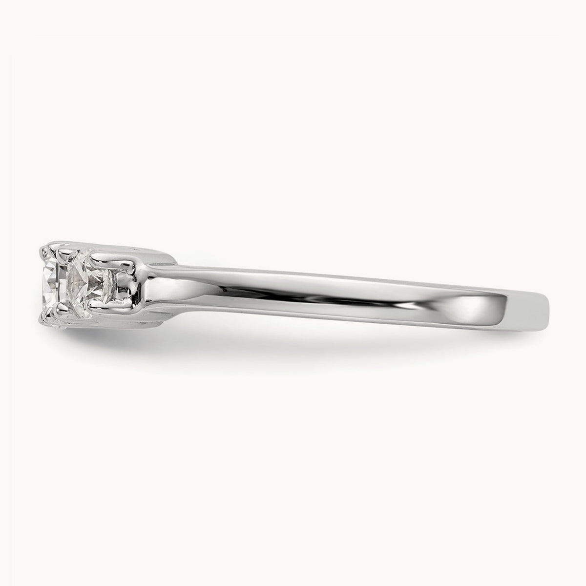 Two-Tone Basket 3 Stone Engagement Ring — 14K White Gold, VS/SI (Great) · Certified, 7