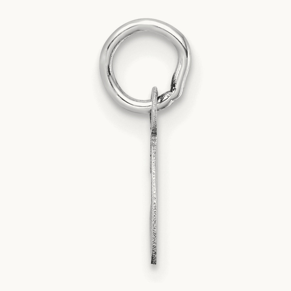 Uppercase Initial Charm — 14K White Gold, C