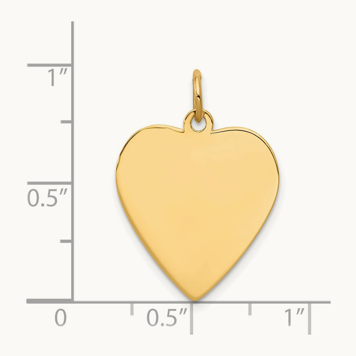 Plain .013 Gauge Engravable Heart Disc Charm — 24mm