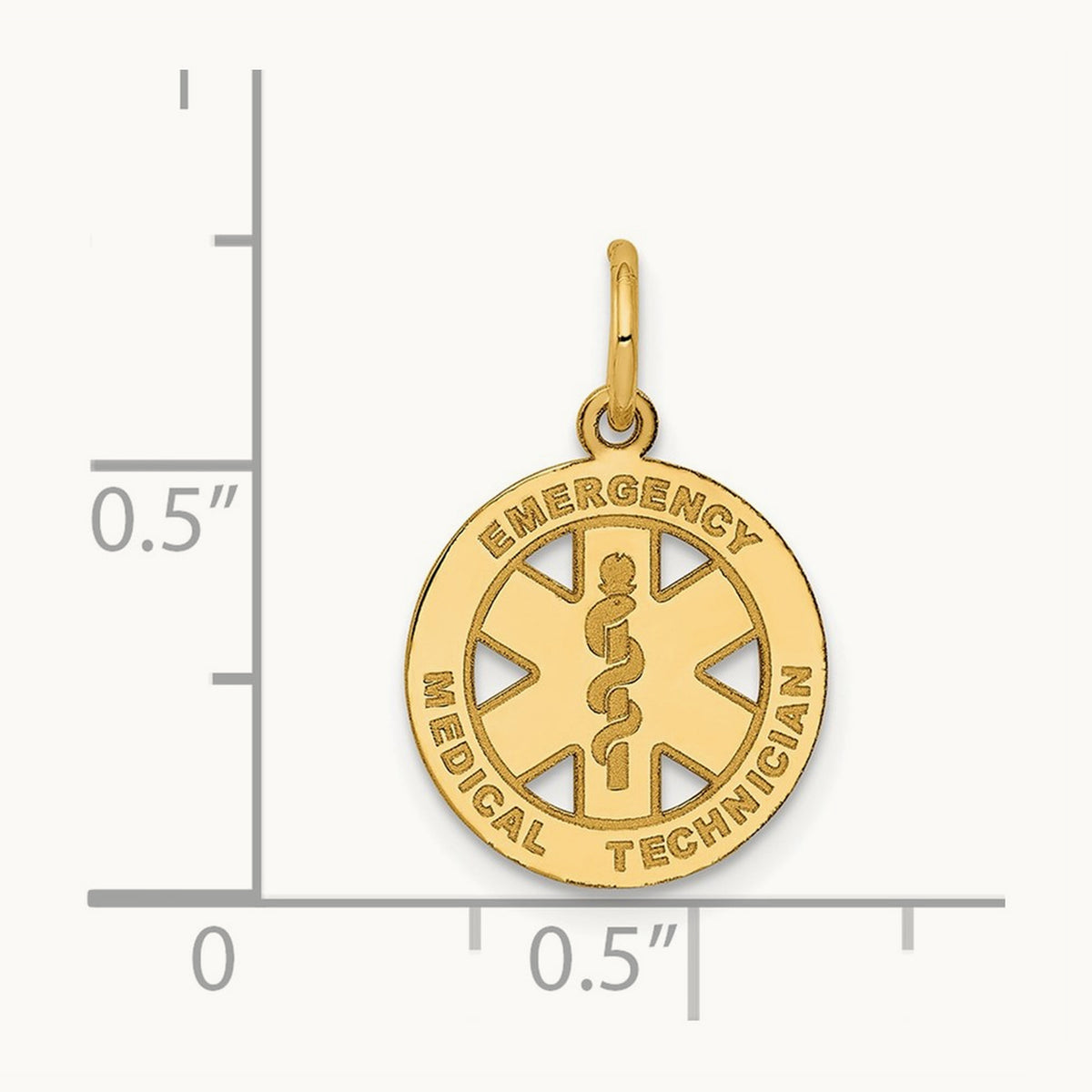 Small EMT Medical Charm, 14K
