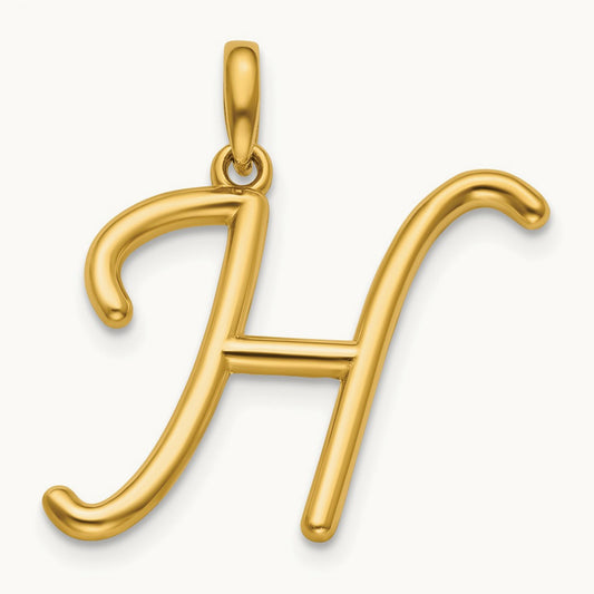 Fancy Letter H, 14K Yellow Gold