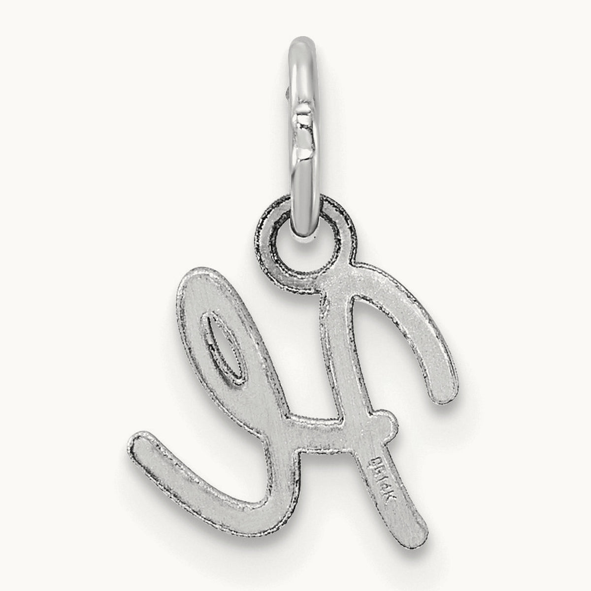 Uppercase Initial Charm — 14K White Gold, H