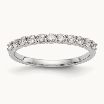 11-Stone Diamond Band, 14K White Gold