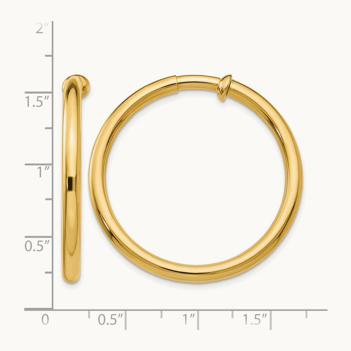 Non-Pierced Hoop Earrings, 14K