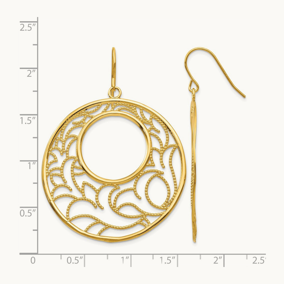 Circle Earrings, 14K