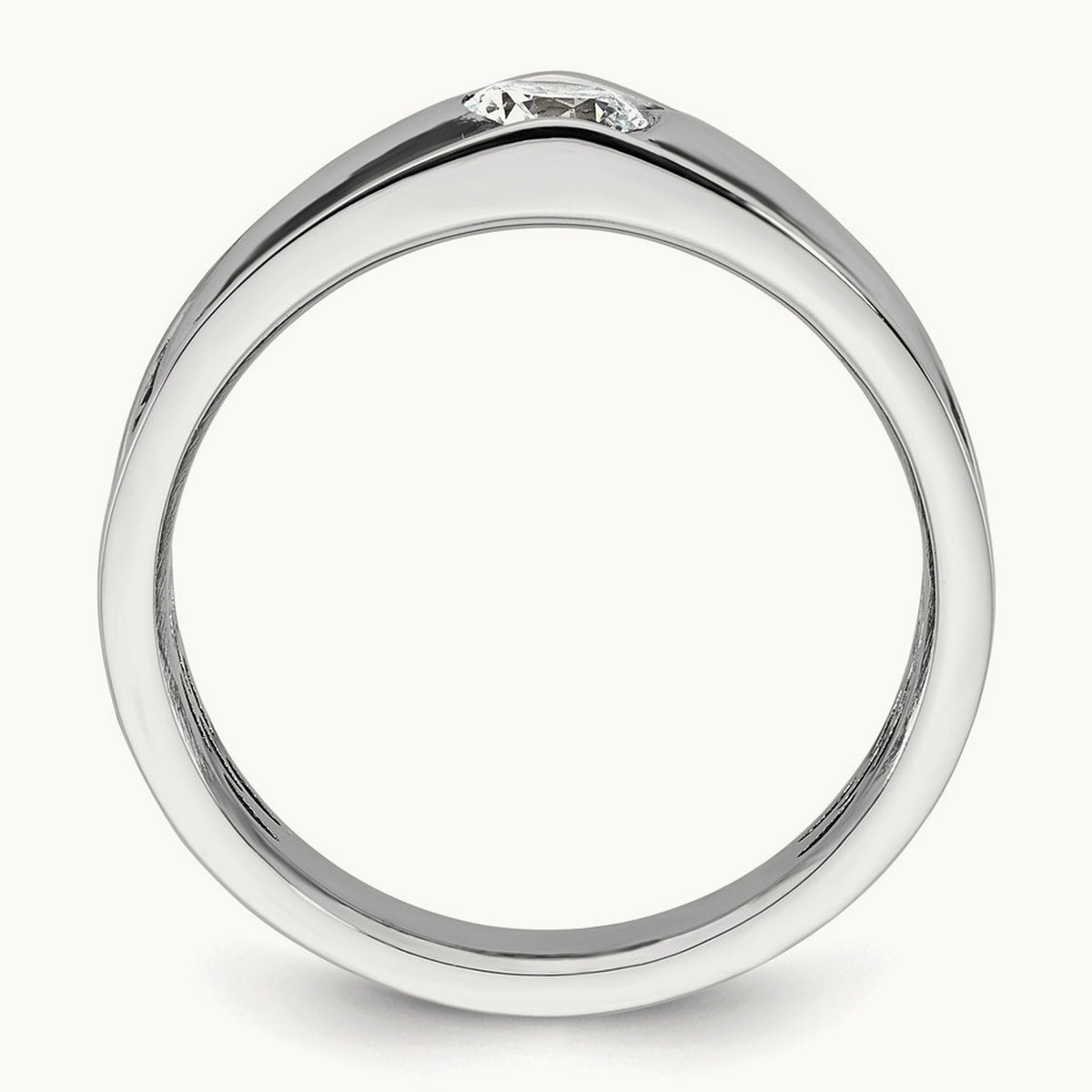 IB Goodman Black Rhodium Mens Complete 1/2ct Diamond Ring, 14K White Gold