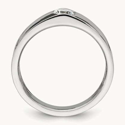 IB Goodman Black Rhodium Mens Complete 1/2ct Diamond Ring, 14K White Gold