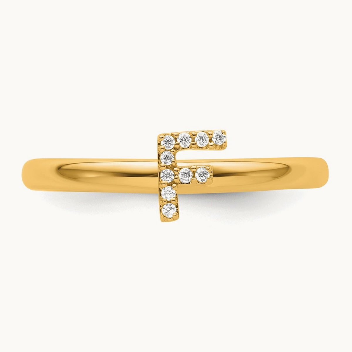 Stackable Diamond Ring — 14K Yellow Gold, F