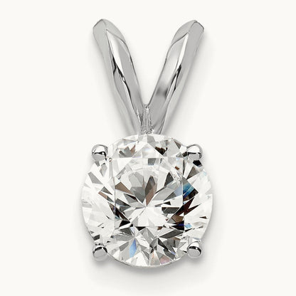 Four-Prong Solitaire Pendant, 0.25-1.00 ct Lab-Grown Diamond — 14K White Gold