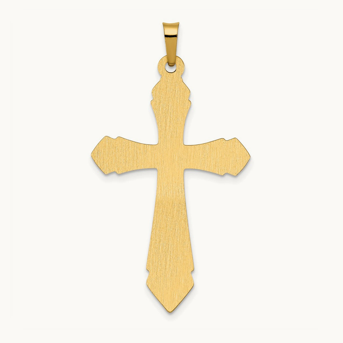 Polished and Satin Passion Cross Pendant, 14K
