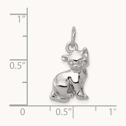 Cat Charm, 14K White Gold