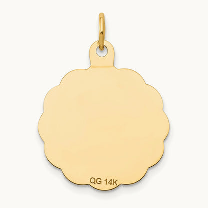 First Holy Communion Disc Charm, 14K