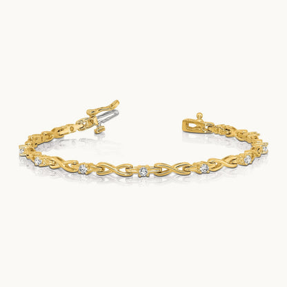 Fancy Link Tennis Bracelet, 0.50 ct tw Lab-Grown Diamond