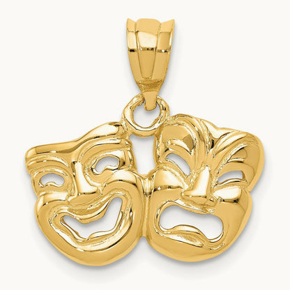 Polished Open-Backed Comedy/Tragedy Pendant — photo set