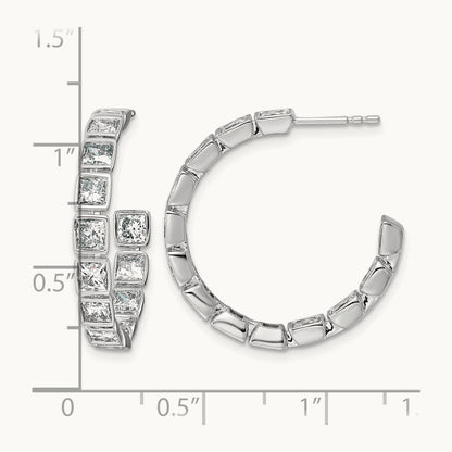 Post Princess Hoop Earrings, 4.25-5.25 ct tw Lab-Grown Diamond