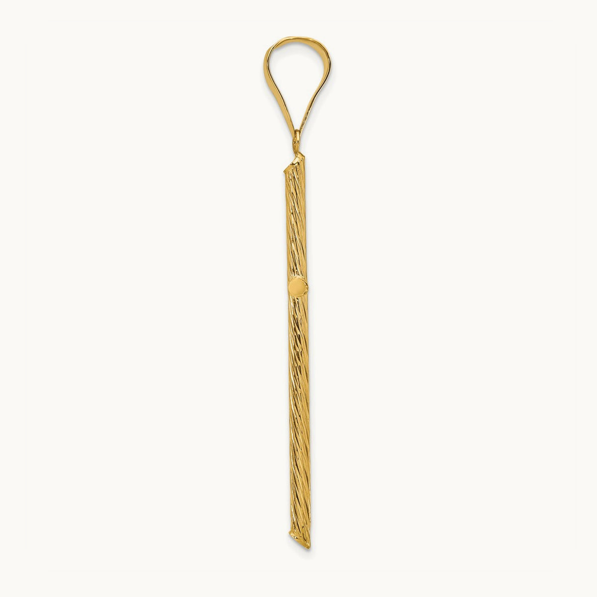 Polished & Textured Fancy Cross Pendant — 59.25mm