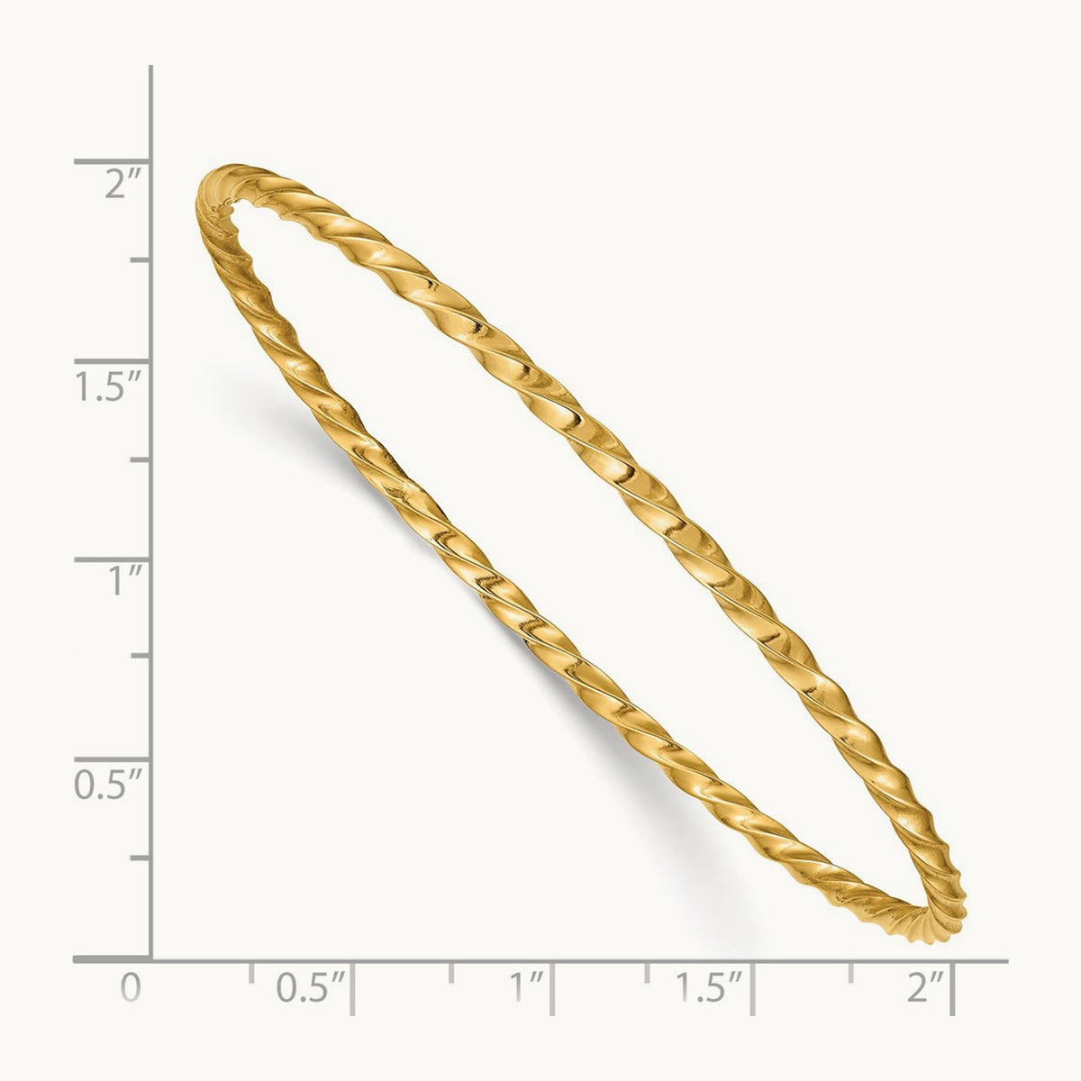 Twisted Slip-on Bangle — 14K Yellow Gold