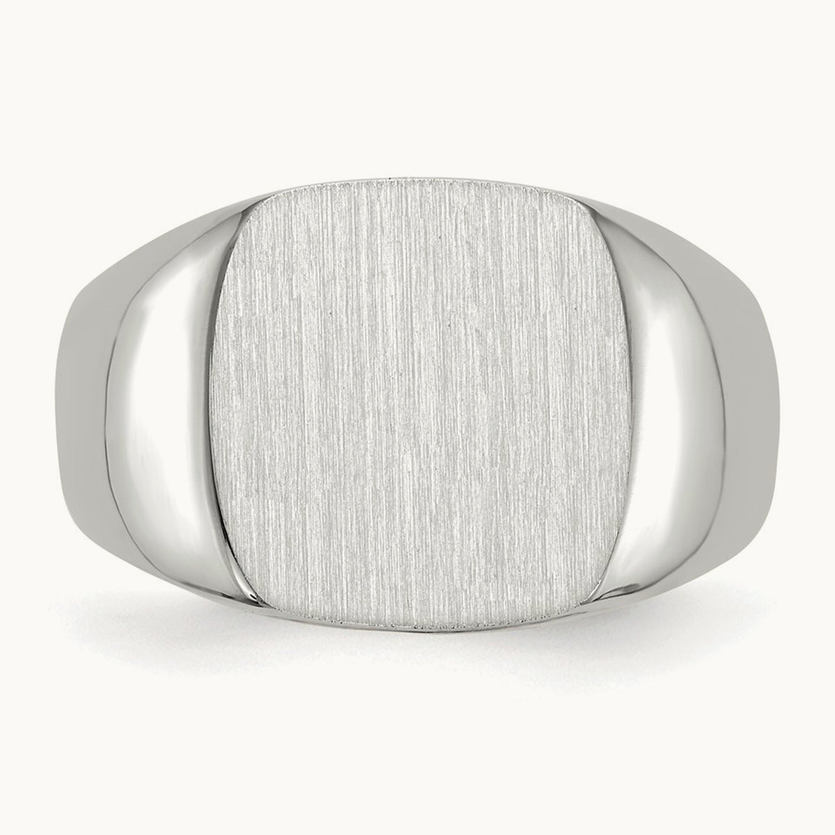 12.5x12. Open Back Signet Ring, 5mm, 14K White Gold