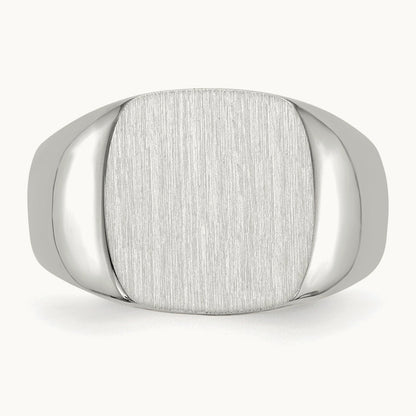 12.5x12. Open Back Signet Ring, 5mm, 14K White Gold