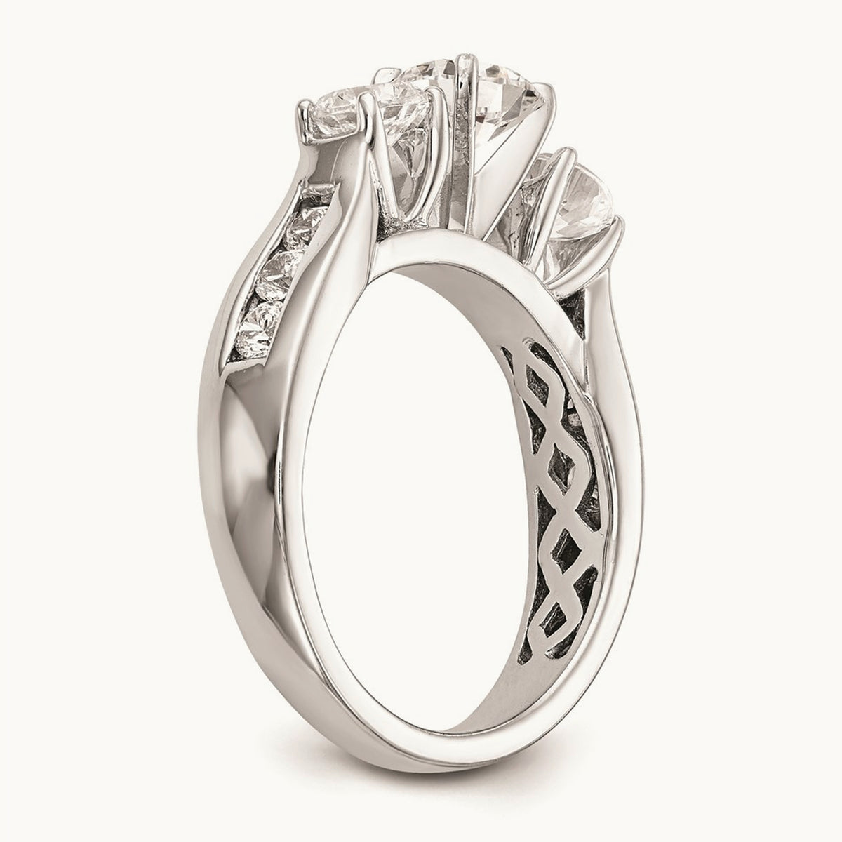 Peg Set 3-Stone Engagement Ring Mounting