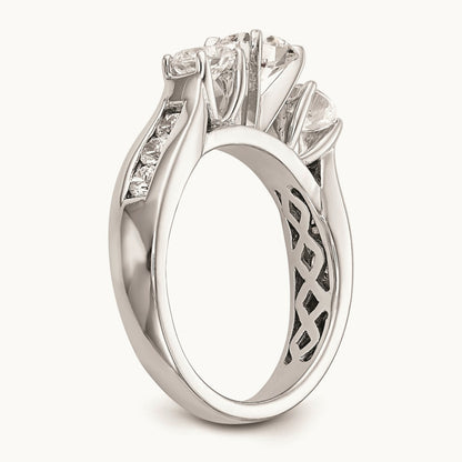 Peg Set 3-Stone Engagement Ring Mounting