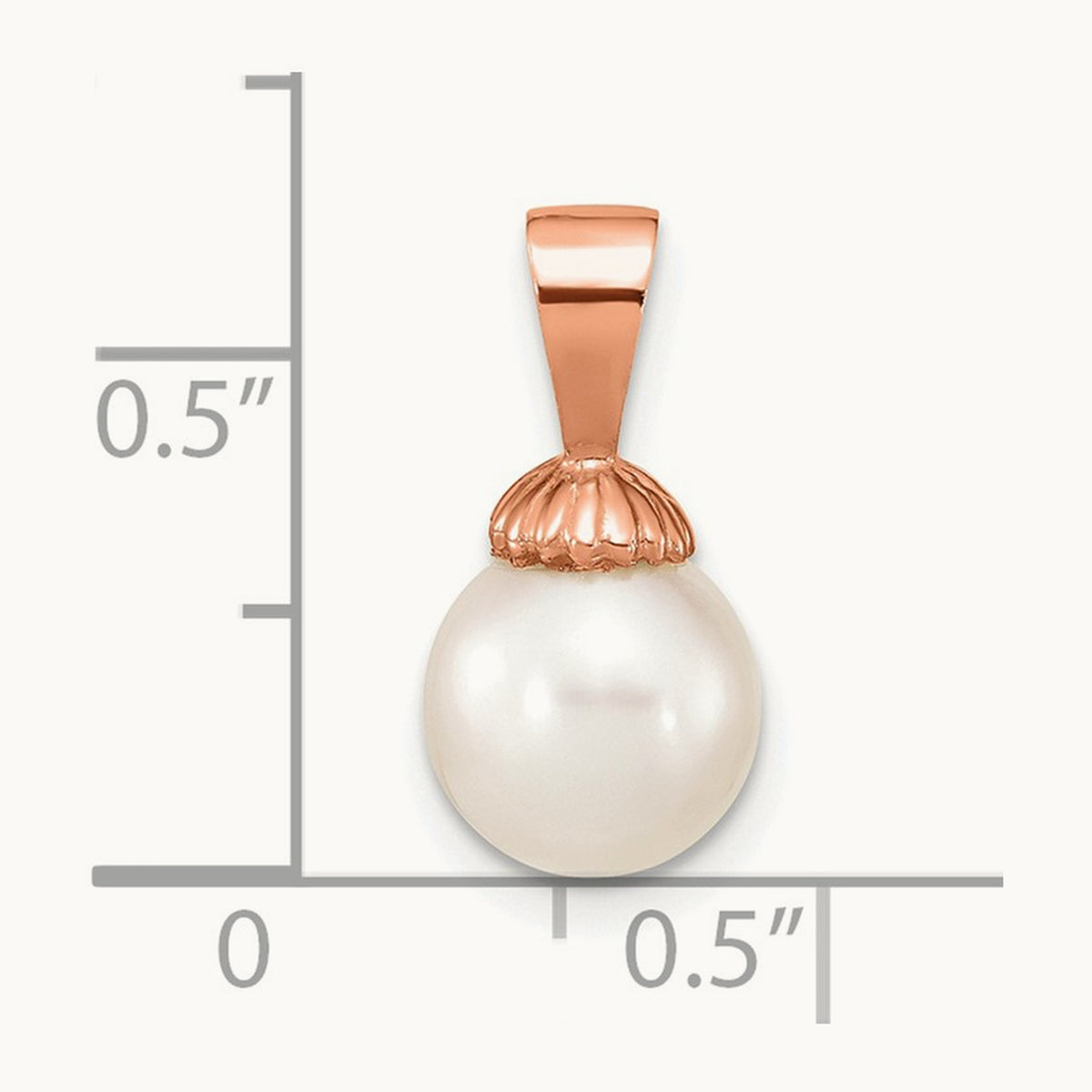8- Round Freshwater Cultured Pearl Pendant — 14K Rose Gold