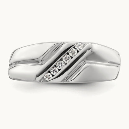 6 Stone Men's Ring, 0.15 ct tw Lab-Grown Diamond