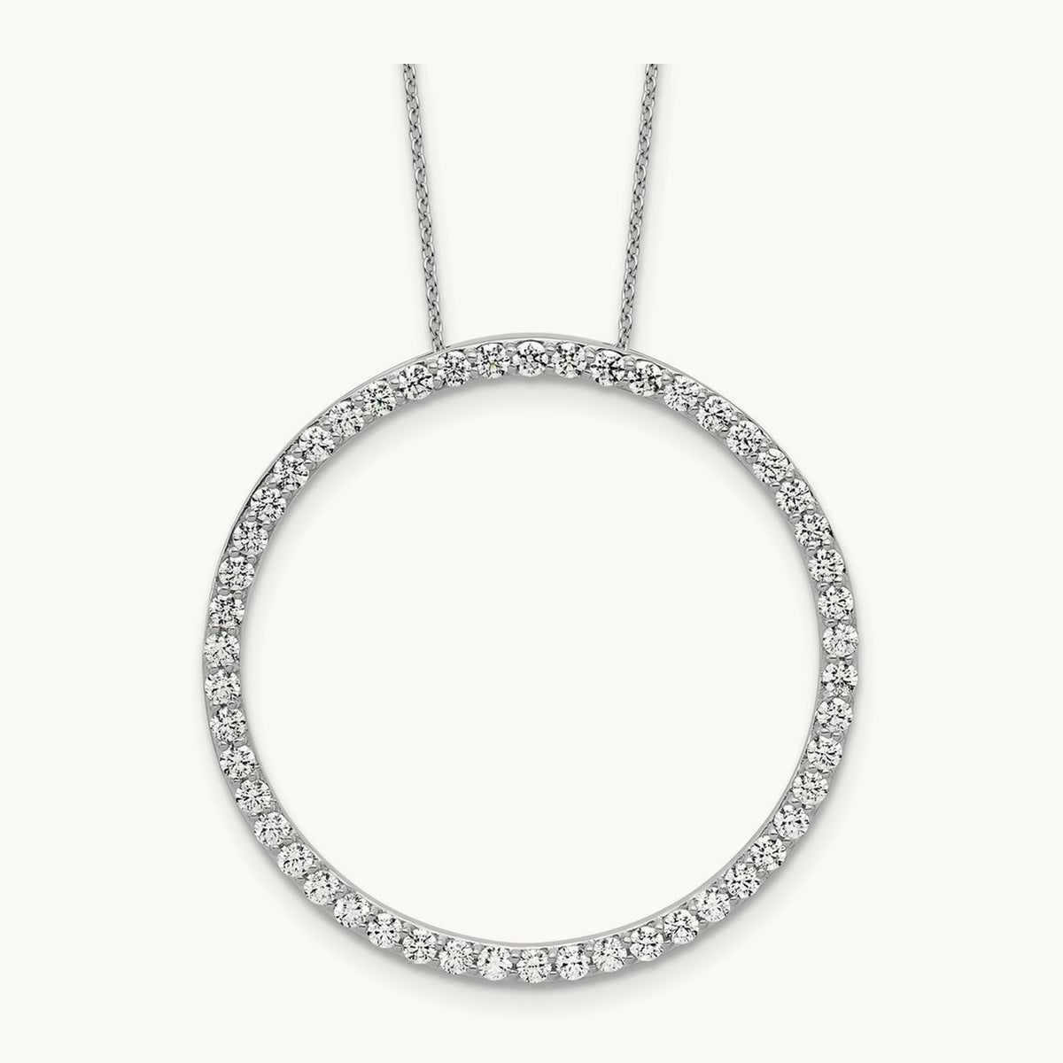 Circle Slide Necklace, 1-3 ct Lab-Grown Diamond — 14K White Gold