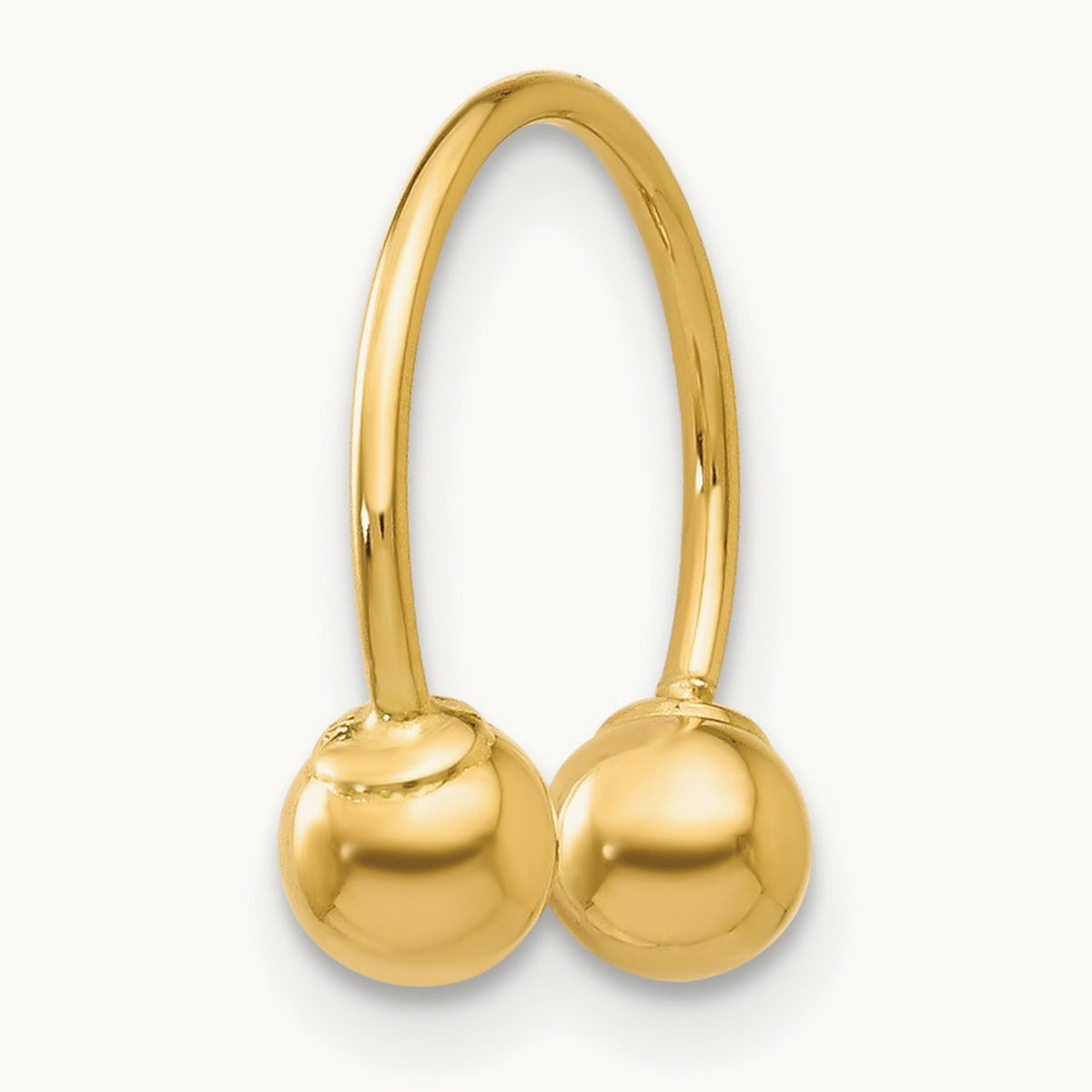 Madi K Single Beaded Half Hoop Screwback Earring, 14K
