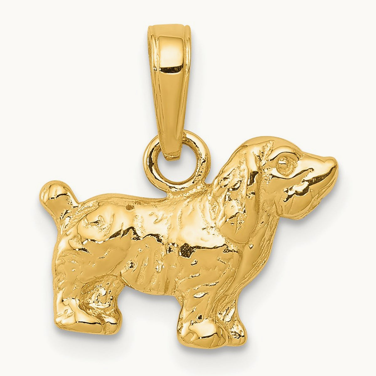 Cocker Spaniel Dog Pendant, 14K