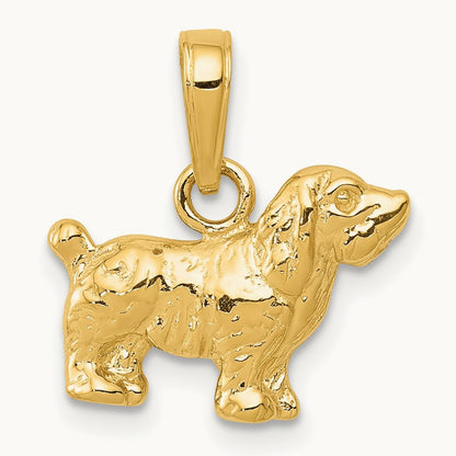 Cocker Spaniel Dog Pendant, 14K