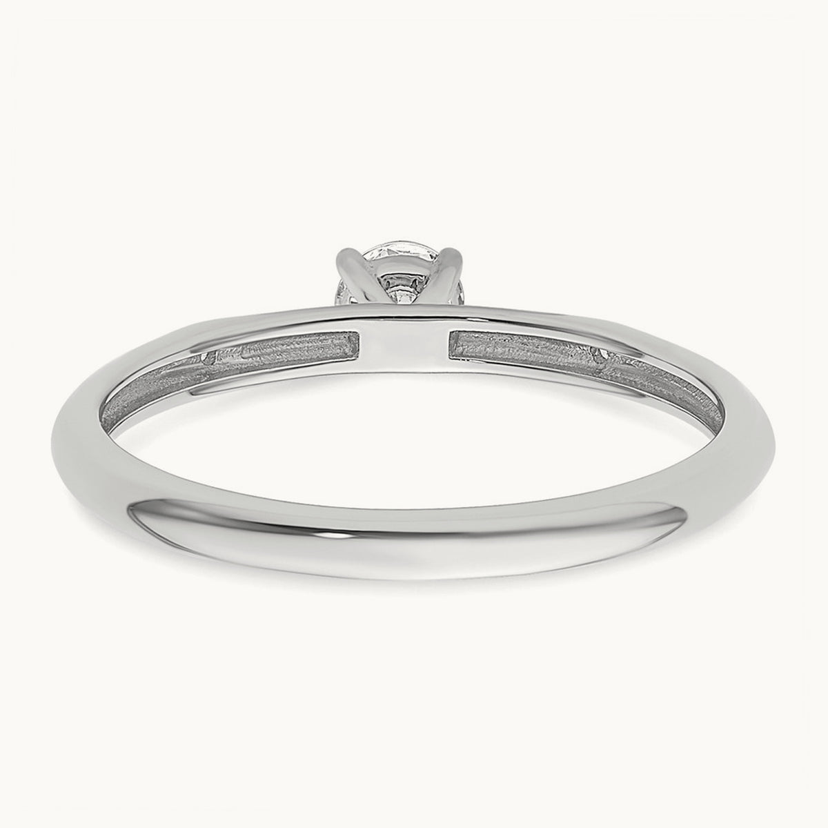 Polished Complete Diamond Promise Ring — 14K White Gold