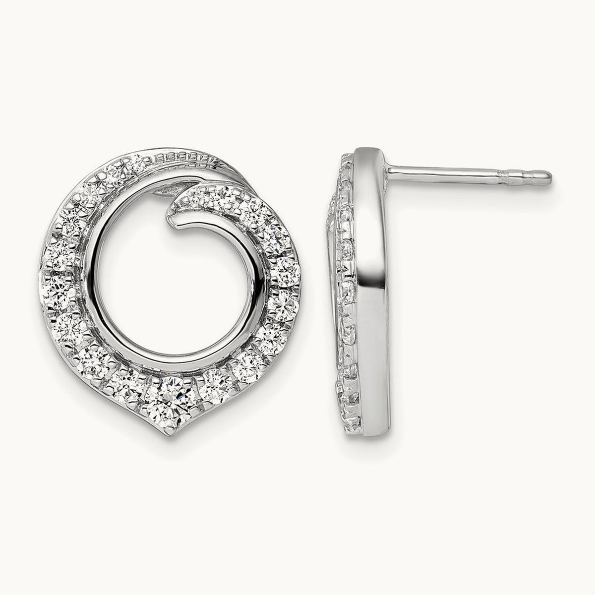 Circle Post Earrings, 1.00 ct tw Lab-Grown Diamond