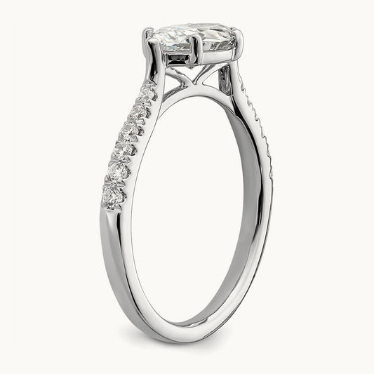 East West 1ct Marquise Semi-Mount Eng. Dia Ring, 14K White Gold
