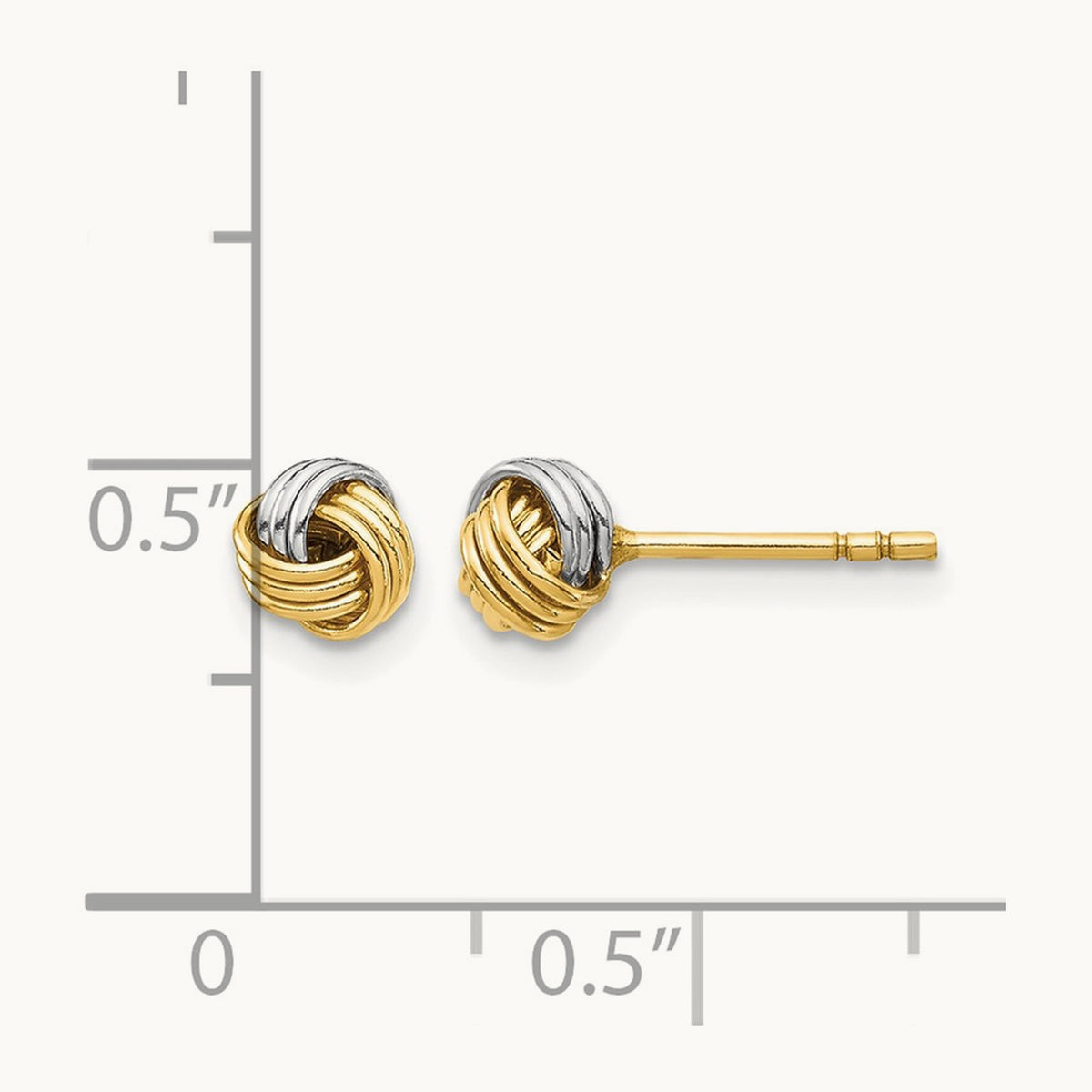 Love Knot Post Earring — 14K Two-Tone Gold