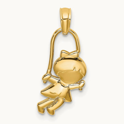 Girl with Jump Rope Charm, 14K