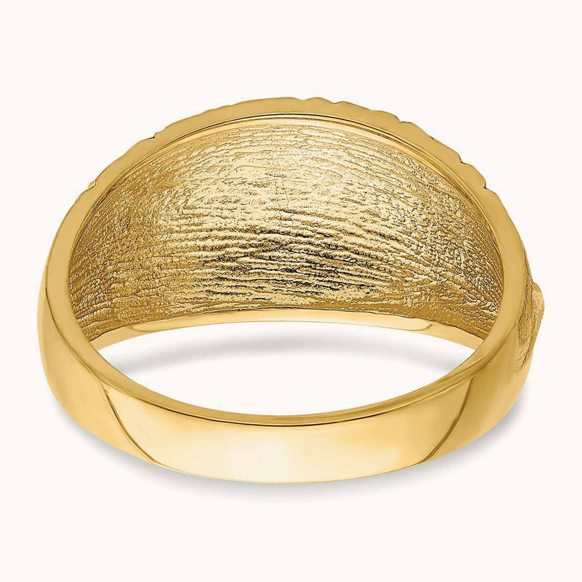 D/C Quilted Pattern Dome Ring, 14K