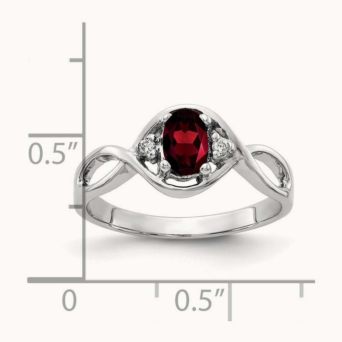 Oval Garnet AA Diamond ring — photo set