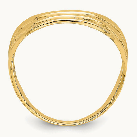 Triple Wave Fashion Thumb Ring, 14K