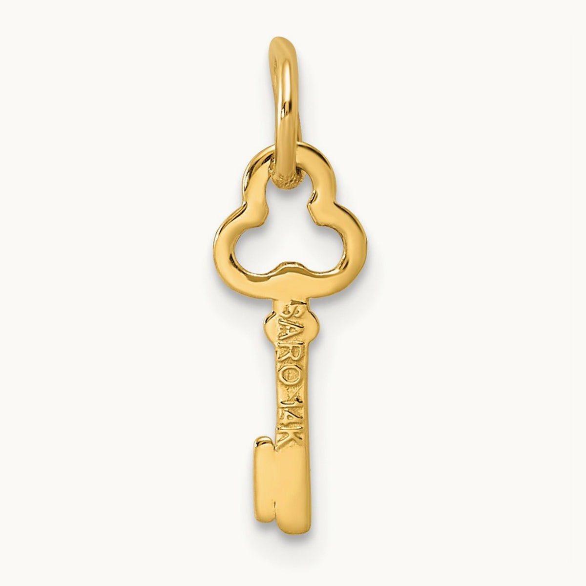 Key Initial Charm — 14K Yellow Gold, I