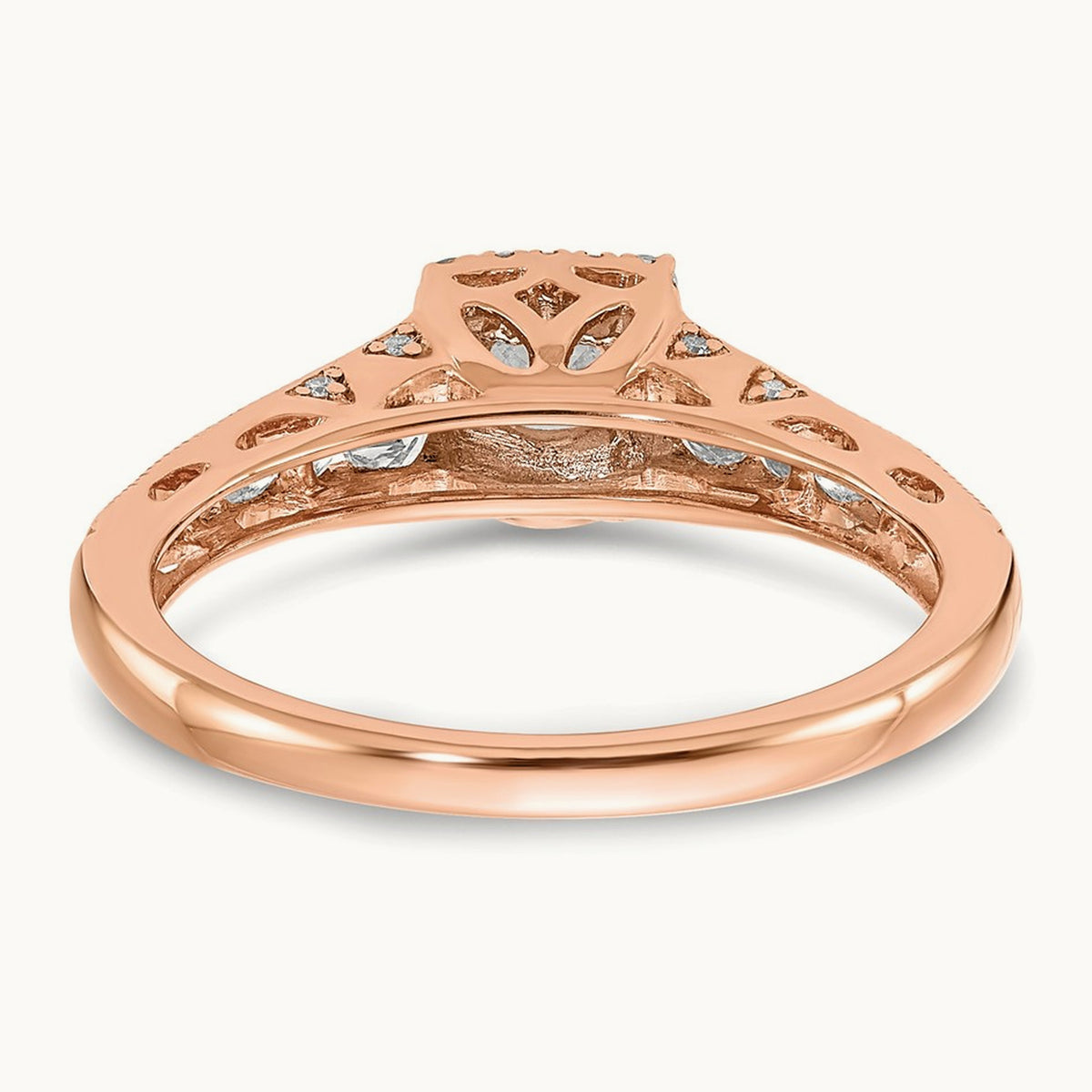 Petite Halo Engagement Ring, 0.75 ct tw Lab-Grown Diamond — VS/SI (Great) · Certified, 14K Rose Gold